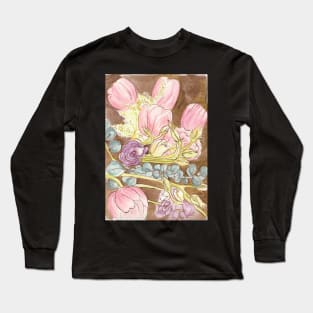 Tulips Eucalyptus Roses Long Sleeve T-Shirt